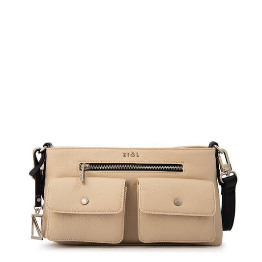 Cartera Bandolera alisa pequeña beige