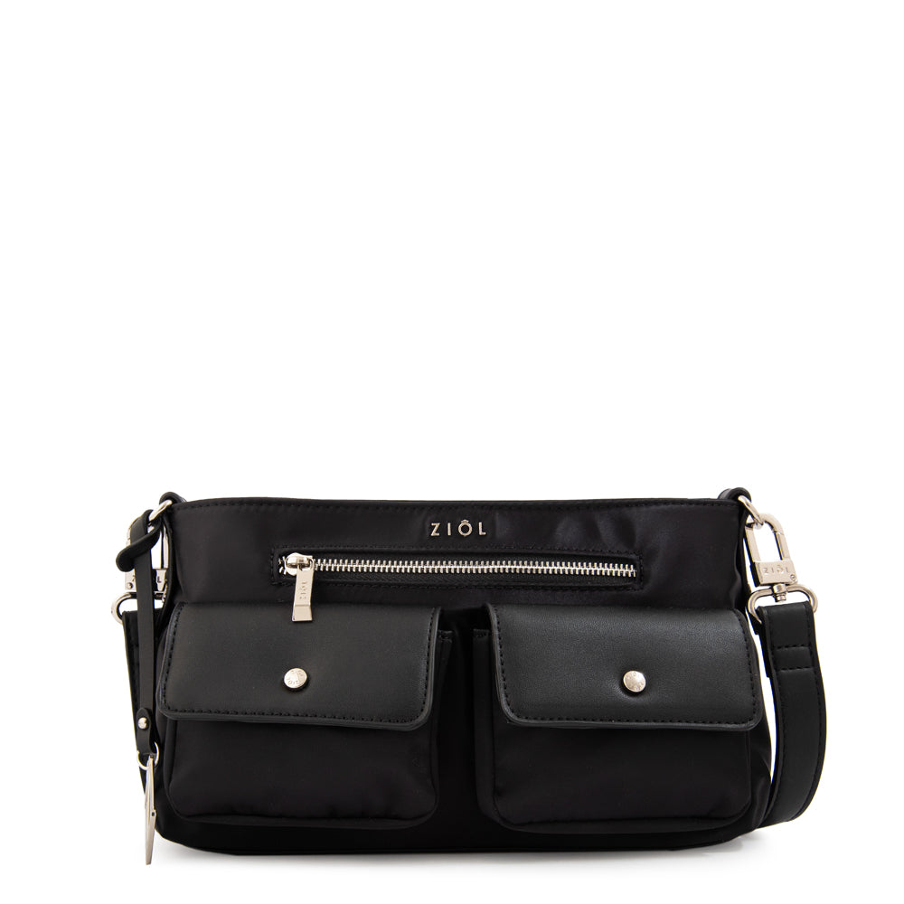 Cartera bandolera alisa pequeña negro especial