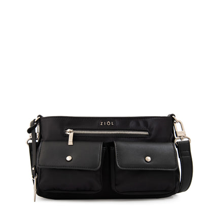 Cartera bandolera alisa pequeña negro especial