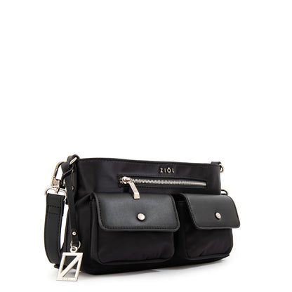 Cartera bandolera alisa pequeña negro especial