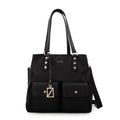 Cartera tote alisa mediana negro especial
