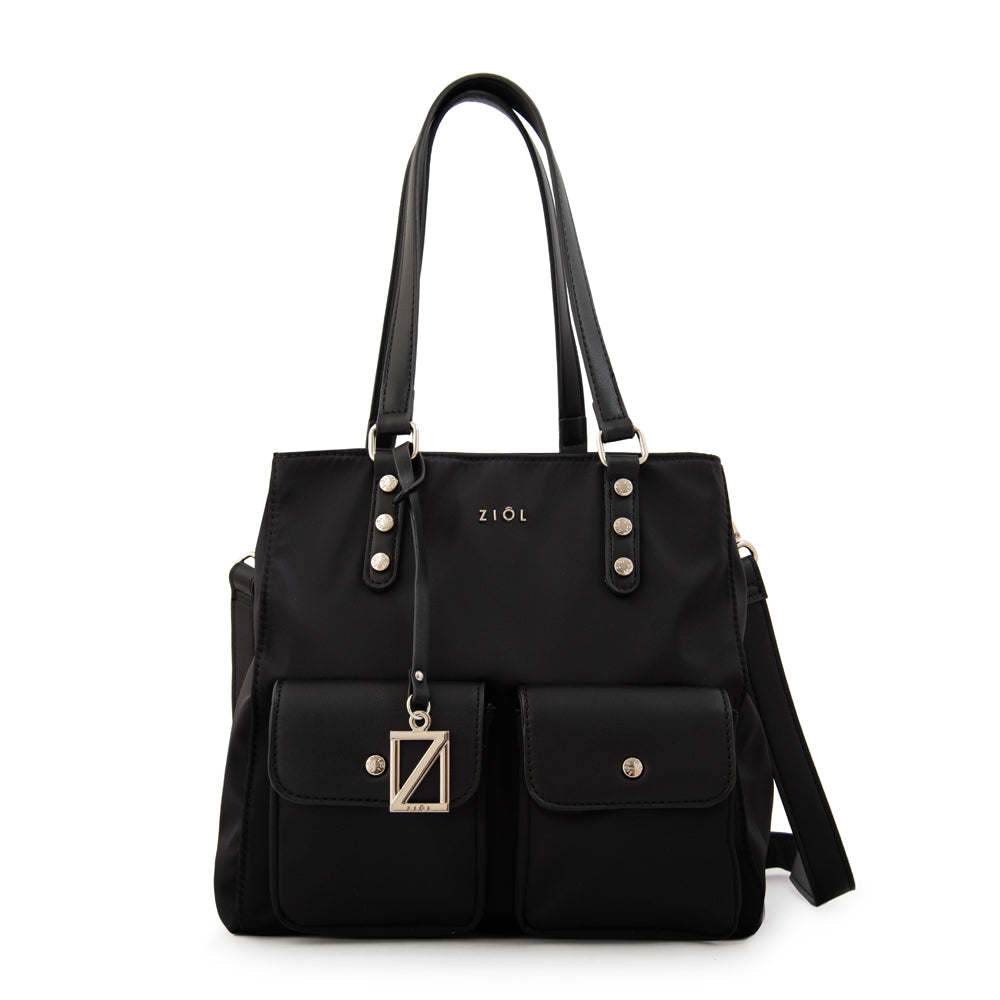 Cartera tote alisa mediana