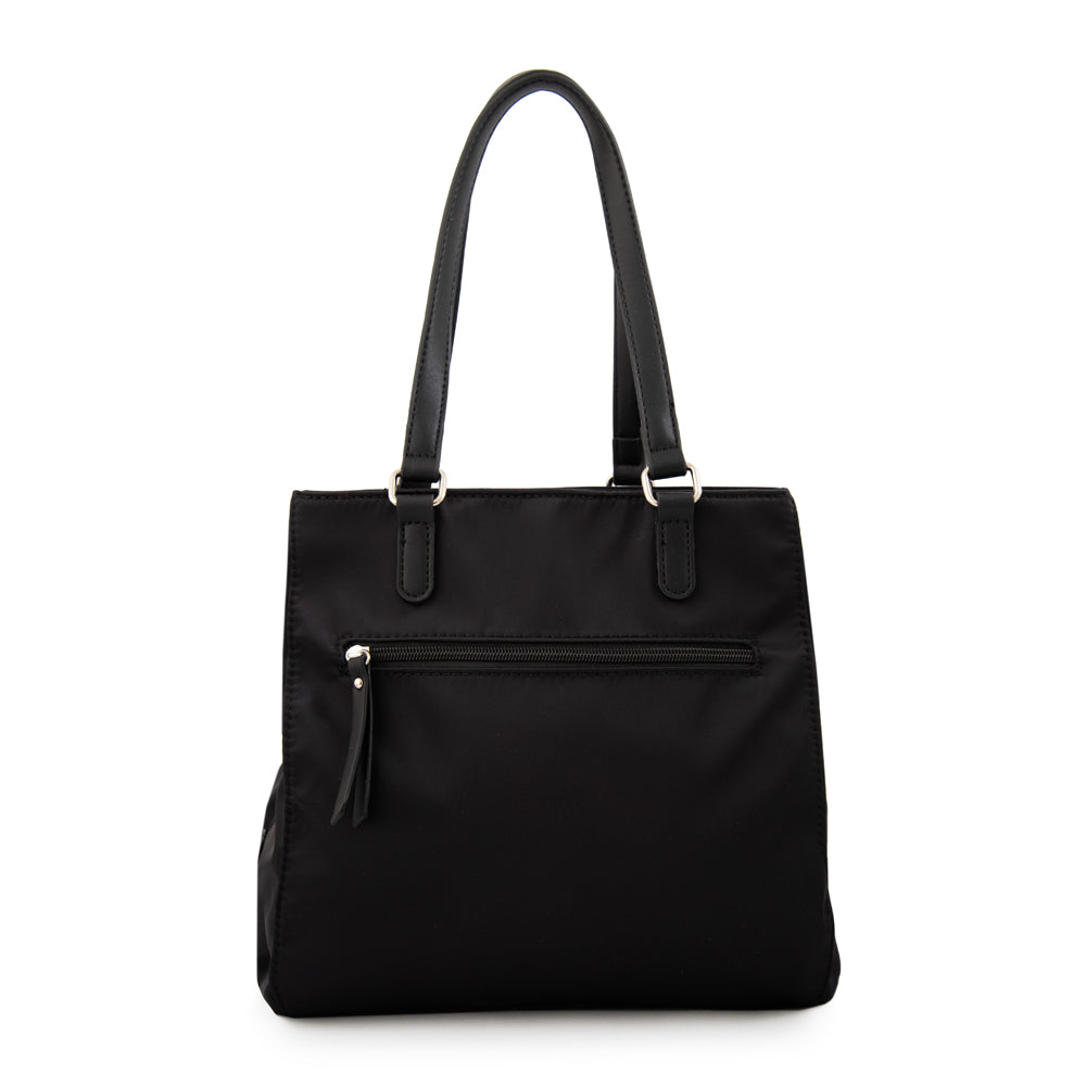 Cartera tote alisa mediana negro especial