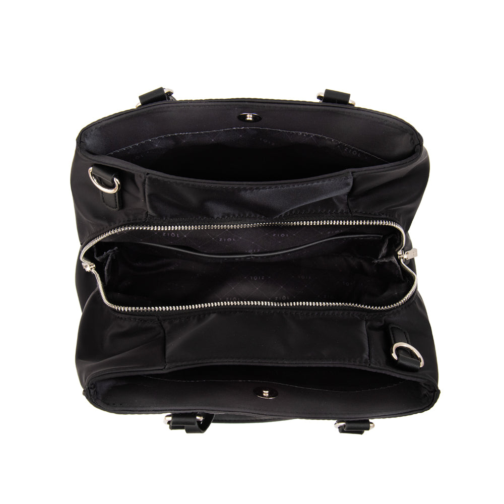 Cartera tote alisa mediana negro especial