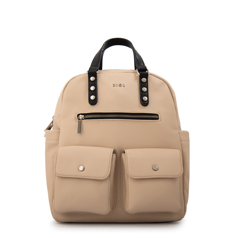 Mochila alisa mediana beige