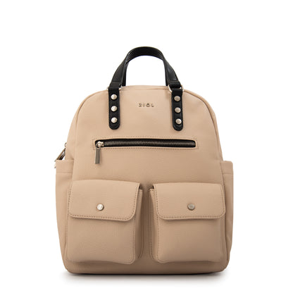 Mochila alisa mediana beige