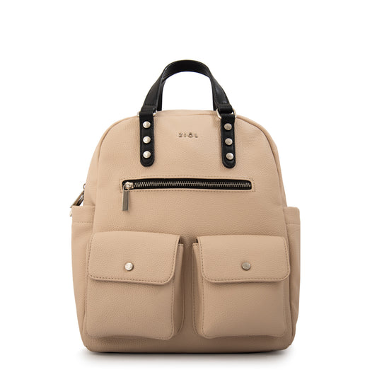 Mochila alisa mediana beige