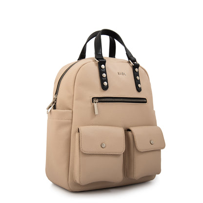 Mochila alisa mediana beige