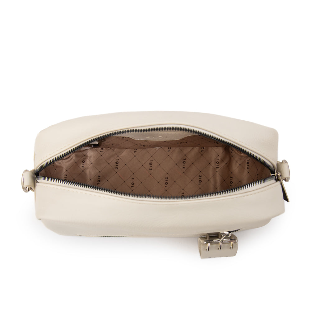 Cartera Bandolera vonetta mediana blanco crudo