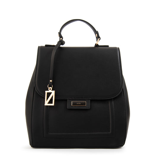 Mochila con tapa carmina mediana negro