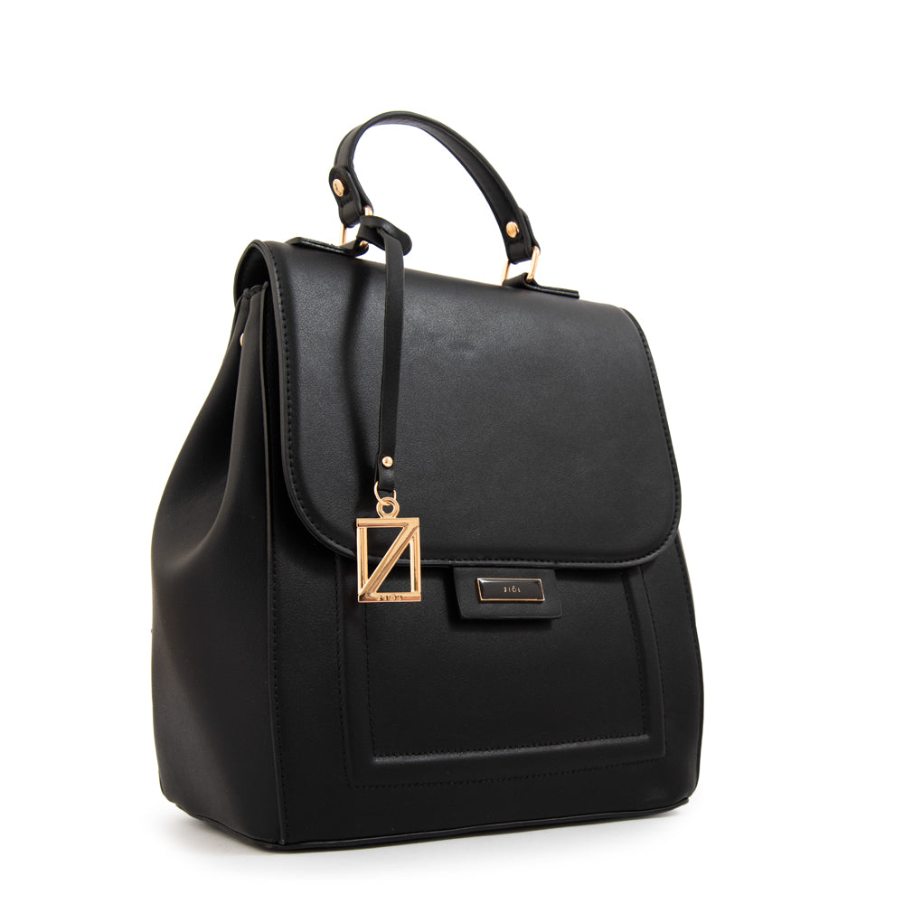 Mochila con tapa carmina mediana negro