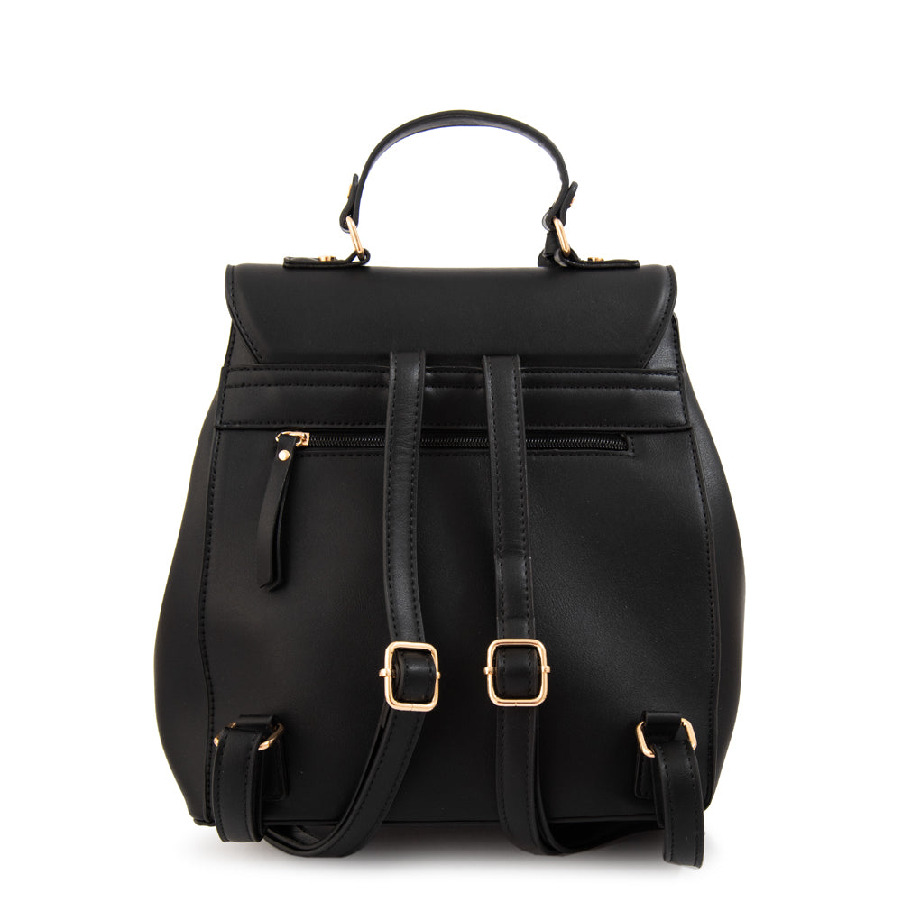 Mochila con tapa carmina mediana negro