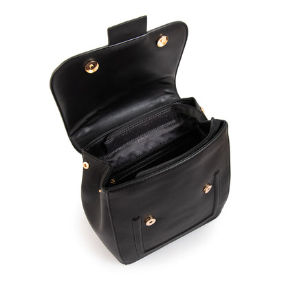 Mochila con tapa carmina mediana negro