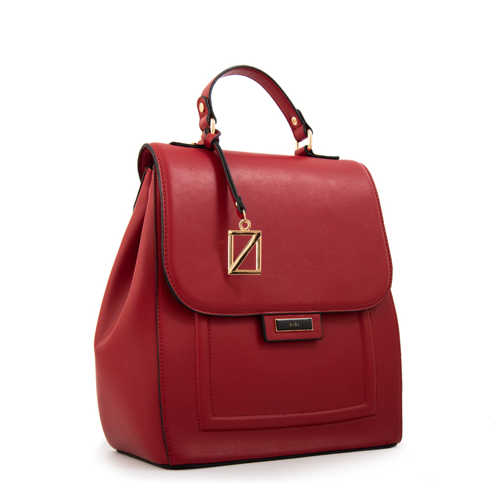 Mochila con tapa carmina mediana rojo