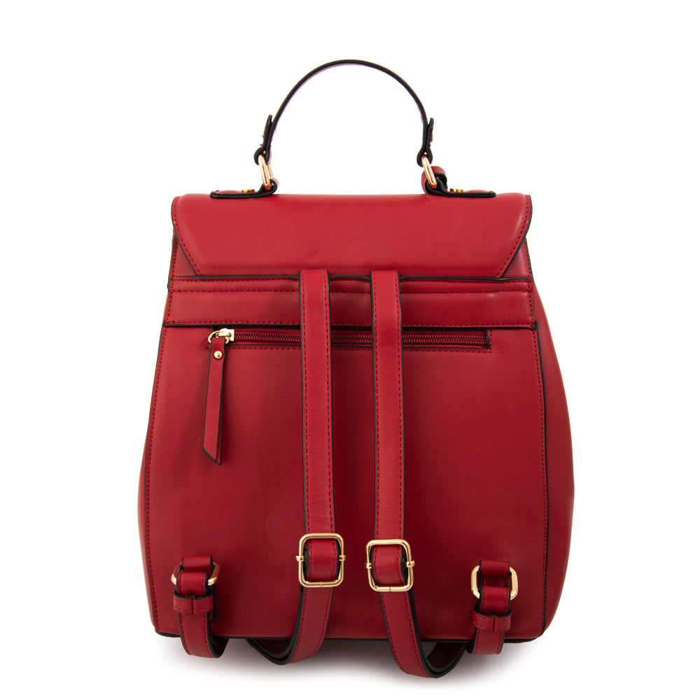 Mochila con tapa carmina mediana rojo