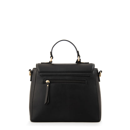 Cartera Bandolera con tapa carmina mediana negro