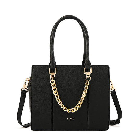 Cartera tote cala mediana negro