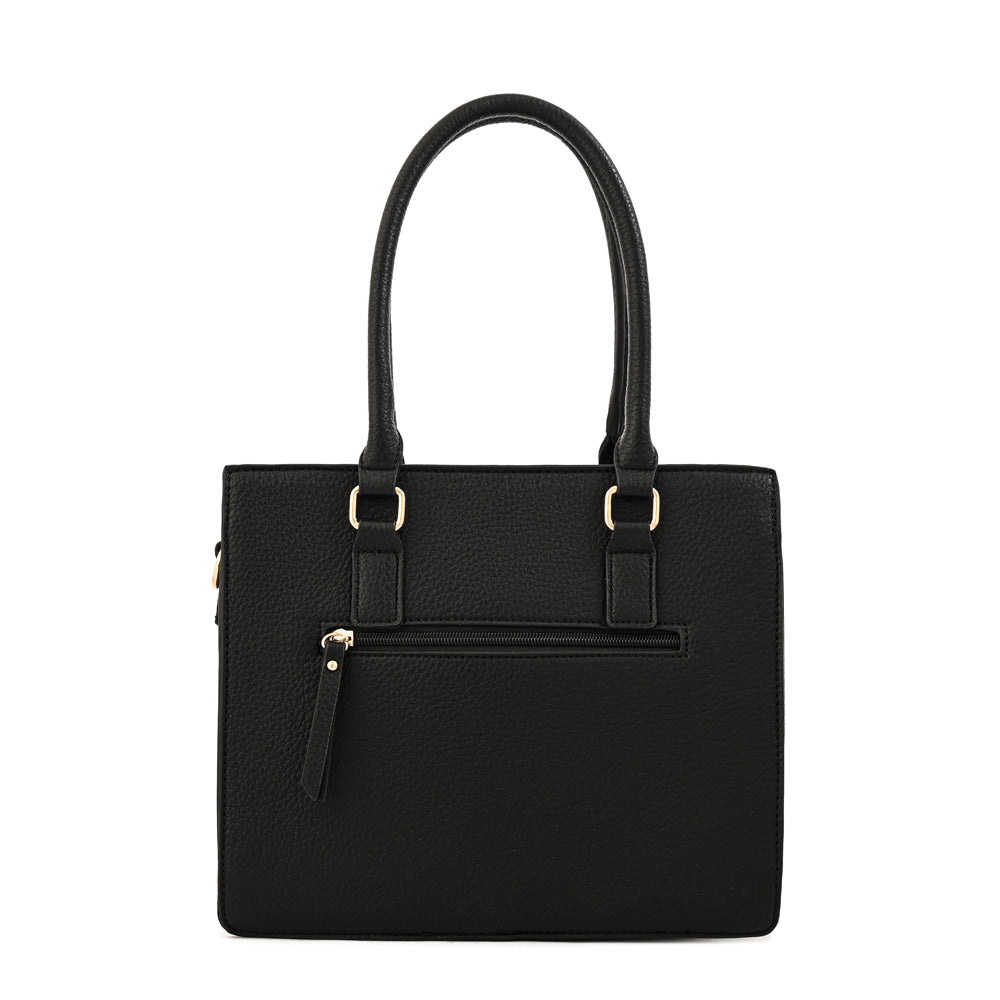 Cartera tote cala mediana negro