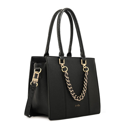 Cartera tote cala mediana negro especial