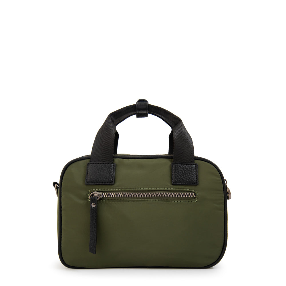 Cartera bandolera con asas helena pequeña verde oliva