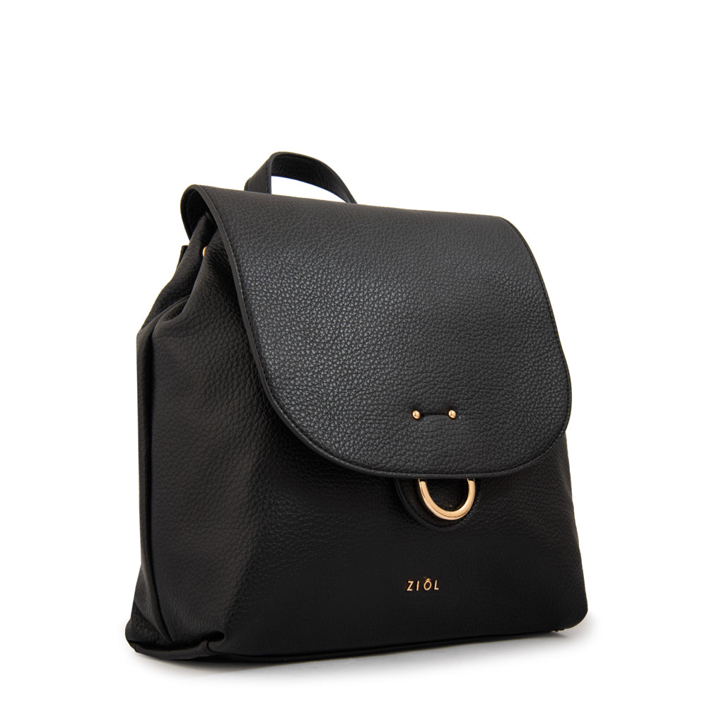 Mochila con tapa anastasia negro