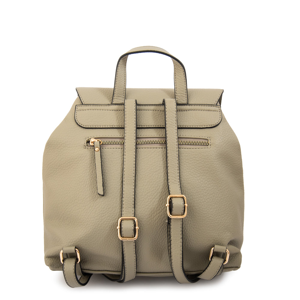 Mochila con tapa anastasia mediana gris oscuro