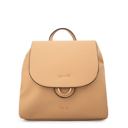 Mochila con tapa anastasia mediana beige oscuro