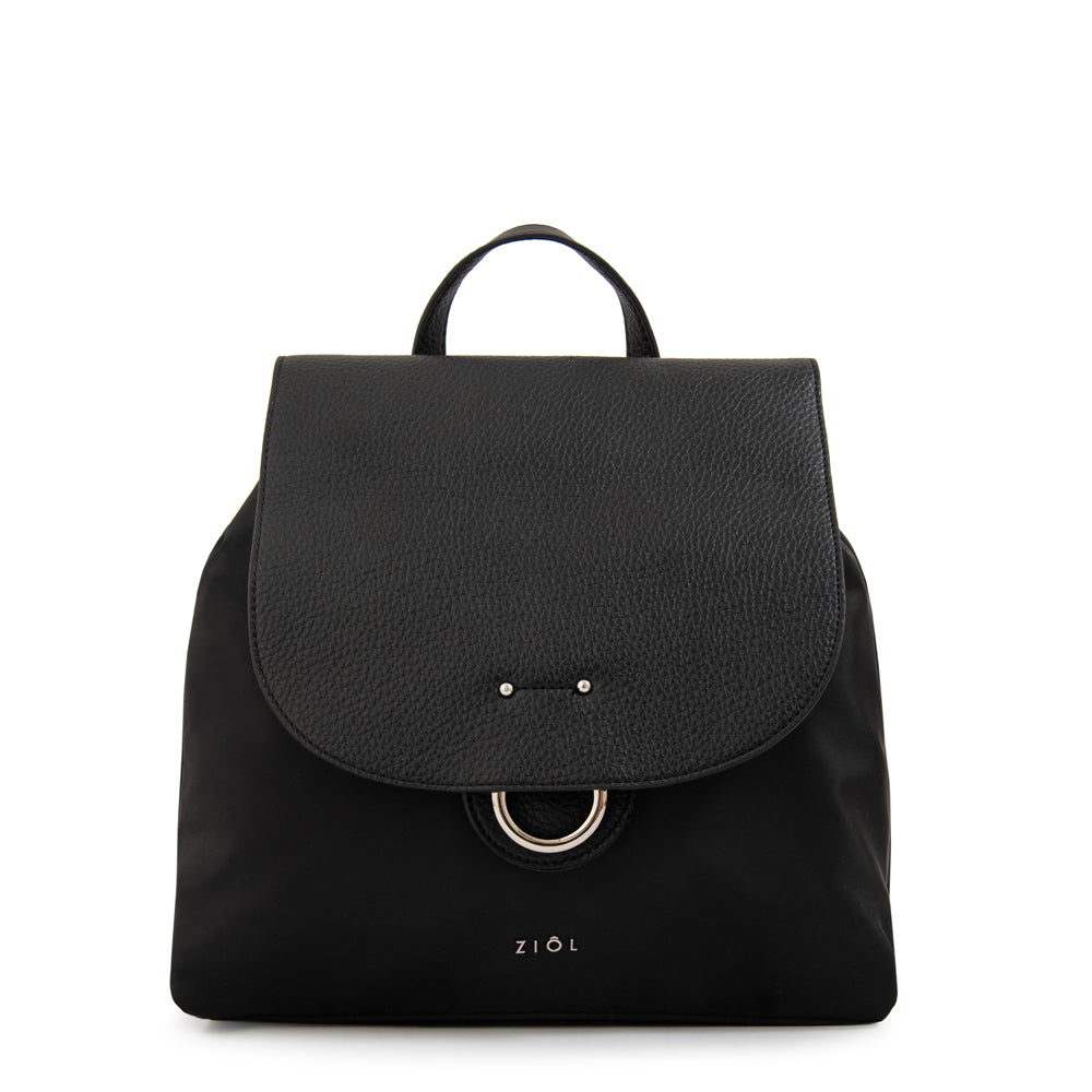 Mochila con tapa anastasia mediana negro