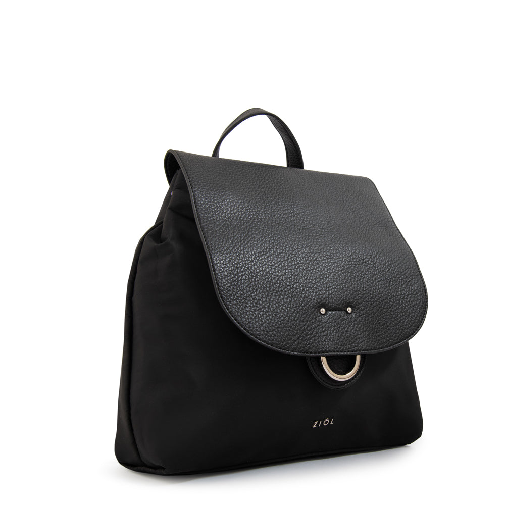 Mochila con tapa anastasia mediana negro