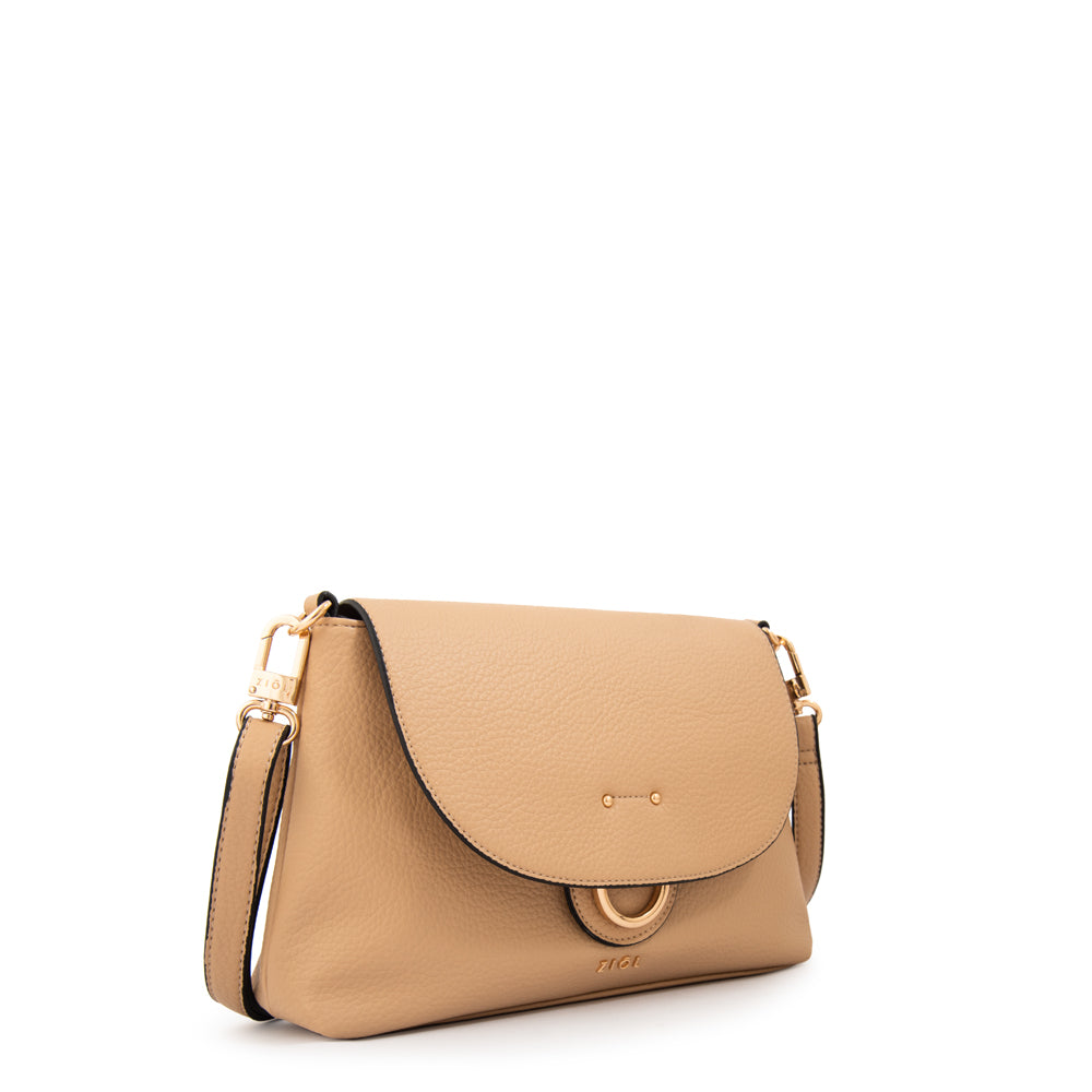 Cartera bandolera anastasia mediana beige oscuro
