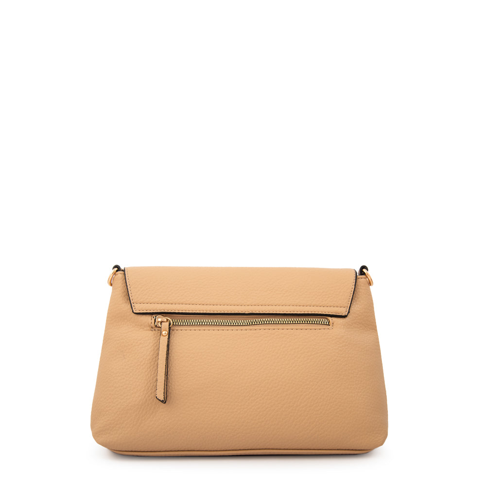 Cartera bandolera anastasia mediana beige oscuro