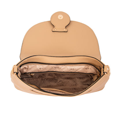 Cartera bandolera anastasia mediana beige oscuro