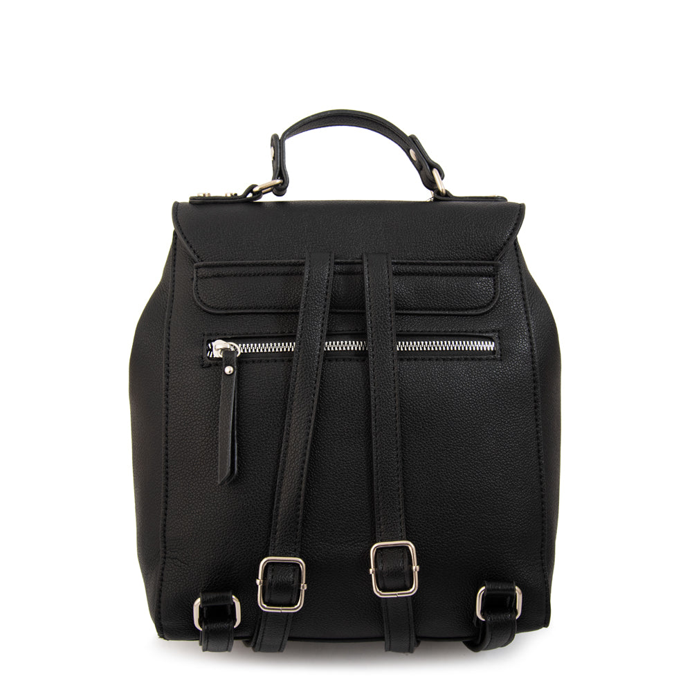 Mochila con tapa susana mediana negro