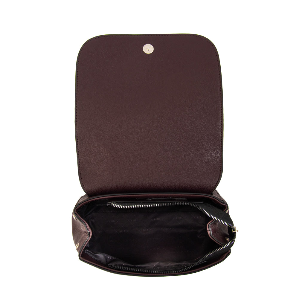 Mochila con tapa susana mediana café oscuro