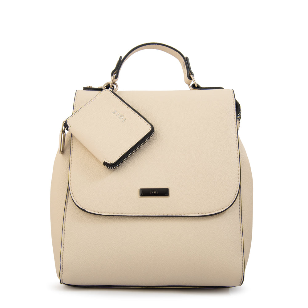 Mochila con tapa susana mediana blanco crudo