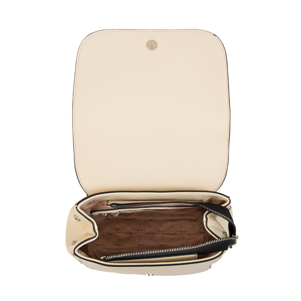 Mochila con tapa susana mediana blanco crudo