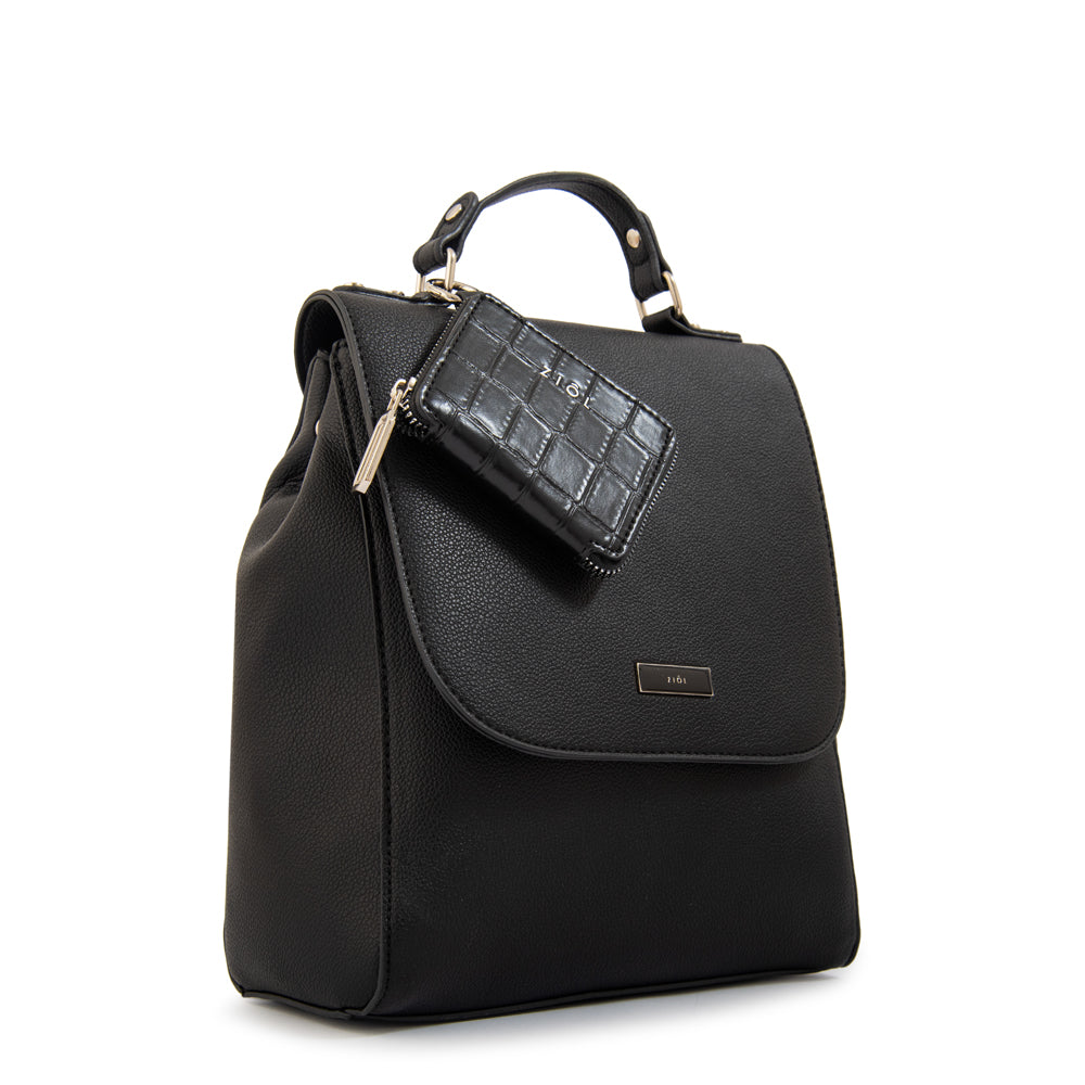 Mochila con tapa susana mediana negro