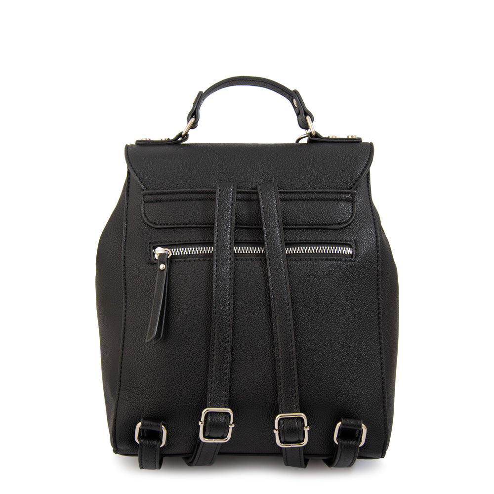 Mochila con tapa susana mediana negro