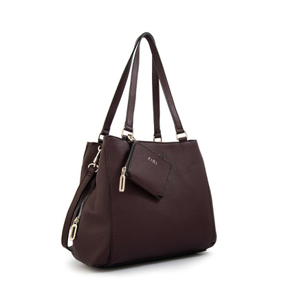 Cartera tote tres divisiones susana grande café oscuro