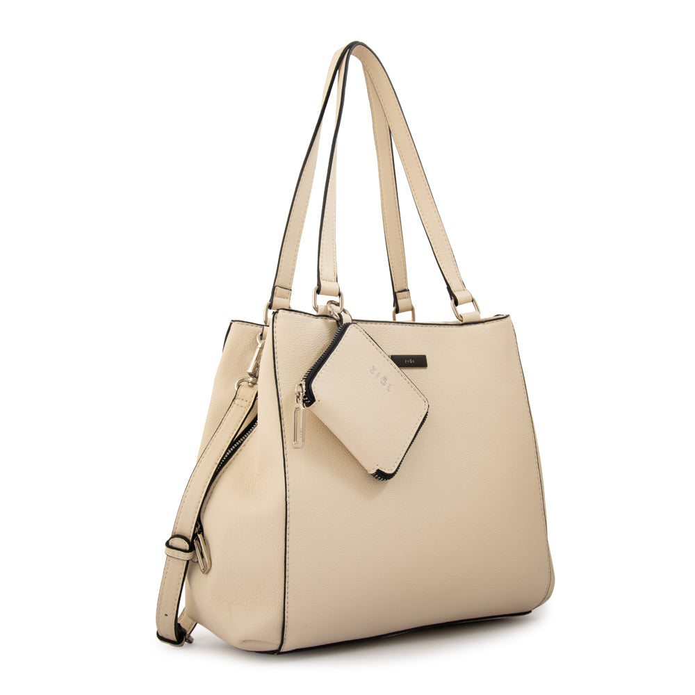 Cartera tote tres divisiones susana grande blanco crudo