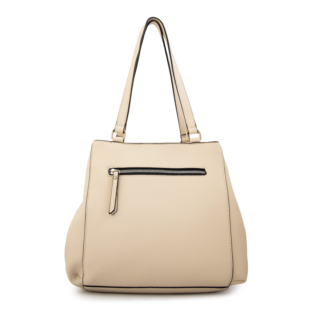 Cartera tote tres divisiones susana grande blanco crudo