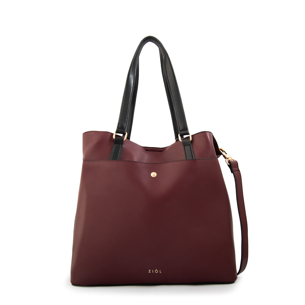 Cartera tote siberia grande burdeo