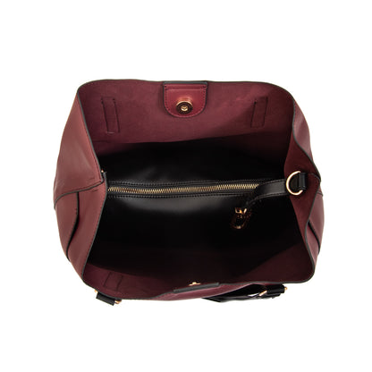 Cartera tote siberia grande burdeo