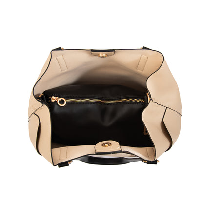 Cartera tote siberia grande blanco crudo