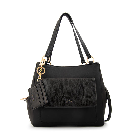 Cartera tote tres divisiones michelle grande negro