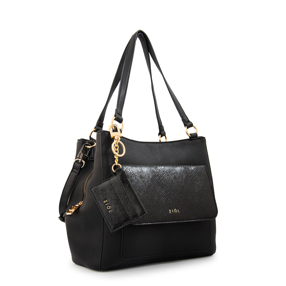 Cartera tote tres divisiones michelle grande negro