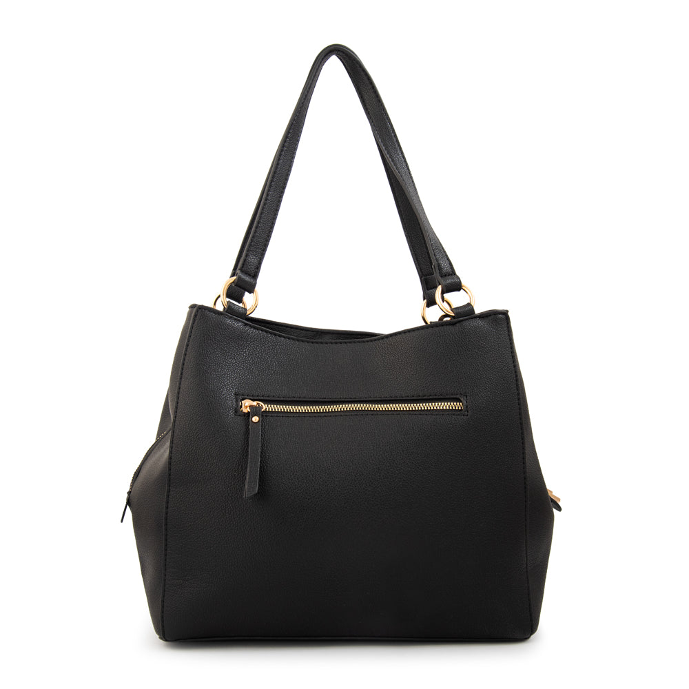 Cartera tote tres divisiones michelle grande negro