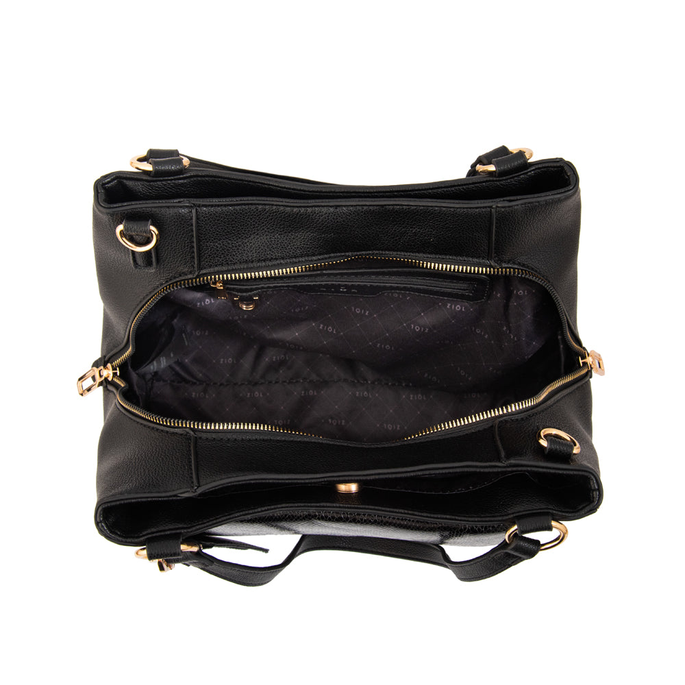 Cartera tote tres divisiones michelle grande negro