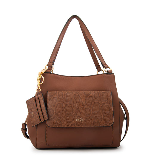 Cartera tote tres divisiones michelle grande café medio