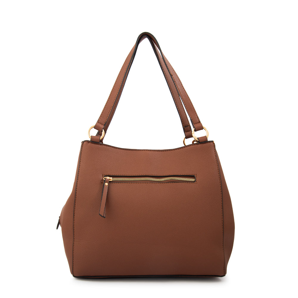 Cartera tote tres divisiones michelle grande café medio